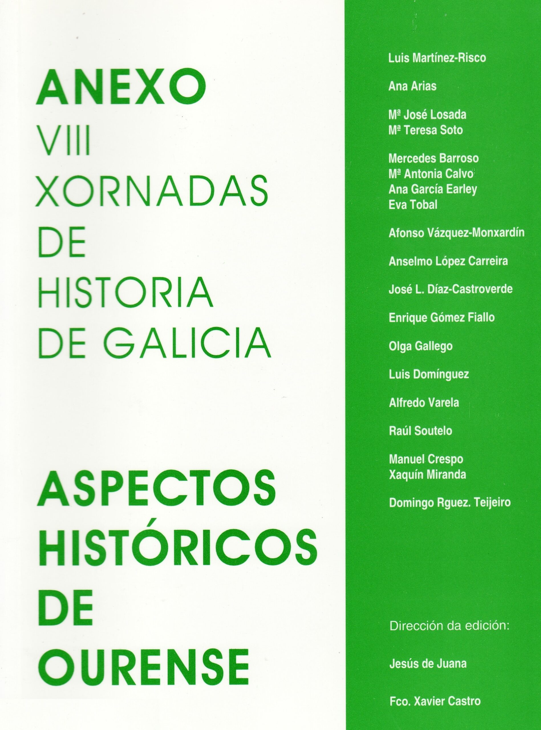 ANEXO- VIII Xornadas de Historia de Galicia.Aspectos históricos de Ourense-Anexo